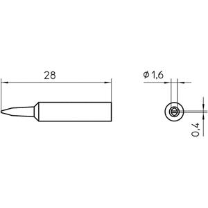 Weller XNT A Soldeerpunt Beitelvorm Grootte soldeerpunt 1.6 mm Lengte soldeerpunt: 28 mm Inhoud: 1 stuk(s)