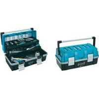 Hazet Kunststoff-Werkzeugkasten 190L-2, Werkzeugkiste, blau/schwarz, 2 rausnehmbare Kleinteileboxen