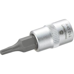 toolcraft T10 816080 T-Profil Steckschlüssel-Bit-Einsatz T 10 1/4" (6.3 mm) C98767