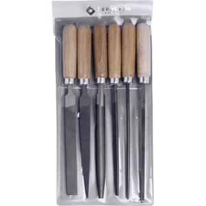 Set sleutelvijlen met houten heft in etui 6-dlg. Bernstein 5-240 100 mm