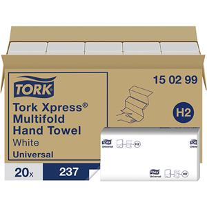 Tork Xpress Multifold Universal Papierhandtücher (L x B) 23.4cm x 21.3cm Weiß 20 x 237 Bl./