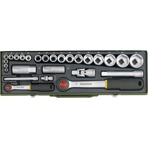 Proxxon Steeksleutelset voor auto met 6,3 mm (1/4") + 12,5 mm (1/2") 27-delig 23020