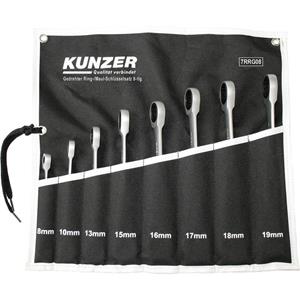 Kunzer 7RRG08 Gedraaide ring/steeksleutels set 8-delig