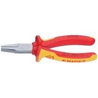 Flachzange VDE L.160mm pol. flach m.2Komp.-Hüllen KNIPEX m.Abgleitschutz