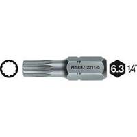 HAZET Bit 2211-5 - Sechskant massiv 6,3 (1/4 Zoll) - Innen Vielzahn Profil XZN - M5 mm