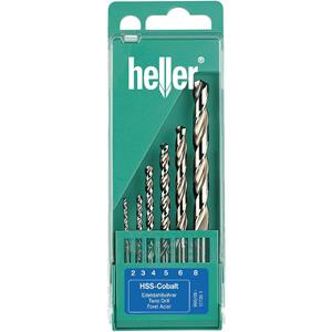 Heller HSS Metaal-spiraalboorset 6-delig 2 mm, 3 mm, 4 mm, 5 mm, 6 mm, 8 mm kobalt DIN 338 Cilinderschacht 1 set