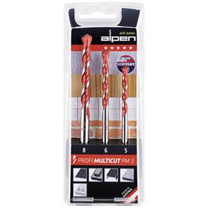 Alpen MultiCut 100703100 Carbide Multifunctionele boorset 3-delig 5 mm, 6 mm, 8 mm Cilinderschacht 1 set(s)