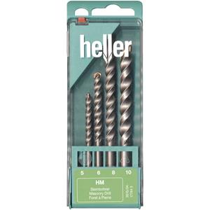 Heller 17744 3 Carbide Steen-spiraalboor set 4-delig 5 mm, 6 mm, 8 mm, 10 mm Cilinderschacht 1 set