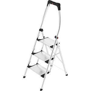 Hailo trapladder Comfort Plus, 3 treden, grijs