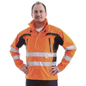 Warnschutzjacke TAMBORA leuchtorange / schwarz Größe XXXL