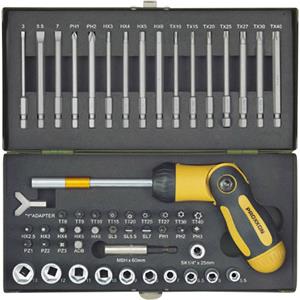 Proxxon Schrauber Bit-Set mit knickbarem Ratschen-Schraubendreher (54-tlg)