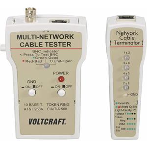 Voltcraft Kabeltester Geeignet für RJ-45, BNC