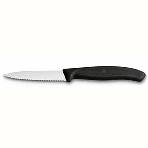 Victorinox Swissclassic schilmes 8cm gekarteld lemmet zwart handvat