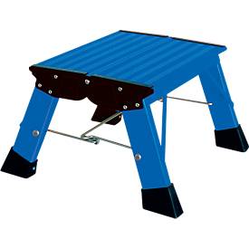 KRAUSE Inklapbare trap Treppy, 1 trede, blauw