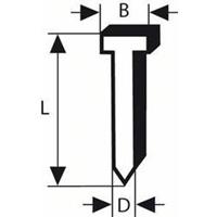 Nagel met verzonken kop SK50 19G, 1,2 mm, 19 mm, verzinkt 5000 stuks Bosch 2608200512