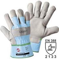 Rindnarbenleder-Handschuhe GRANIT grau / hellblau, VE 12 Paar Größe 9 (L)