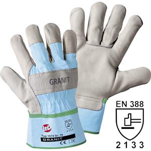 Rindnarbenleder-Handschuhe GRANIT grau / hellblau, VE 12 Paar Größe 11 (XXL)