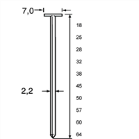 Dutack Schietnagel roestvaststaal TN22 2.2 x 60mm