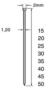 Dutack minibrads SKN12 40 mm [5.000] beitelvormige punt rvs