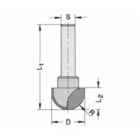 JSO-Trasco HM Holprofielfrees D18 radius 12.7 x schacht 8mm