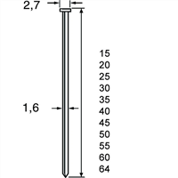 Dutack brads SKN16 60 mm [2.500] beitelvormige punt gegalvaniseerd