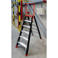 Sicherheits-Stehleiter beidseitig begehbar 2 x 4 Stufen