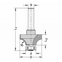 JSO-Trasco HM Afrondfrees inclusief lager E08 radius 9.5 x schacht 8mm