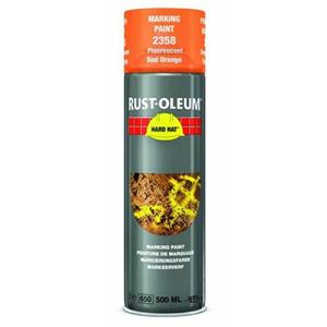 Rust-oleum - hard hat Markierungsfrabe - Floureszierend Rot-Orange 500ml, Industrie-Sprühlack für Punktmarkierungen - Rot-Orange