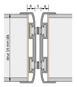 Alprokon Pendeldeurnaald met borstel dubbel Ferno-Tec no. 411