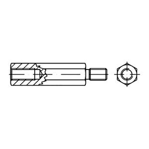 toolcraft Zeskantafstandsbouten 25 mm Galvanisch verzinkt staal M4 100 stuks