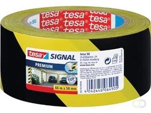 TESA Markeringstape Premium 50 mm x 66 m. zwart/geel (rol 66 meter)