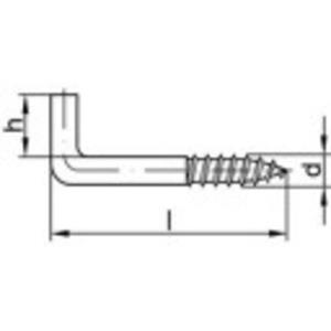 toolcraft 159597 Rechte schroefhaken 40 mm Galvanisch verzinkt staal 100 stuk(s)