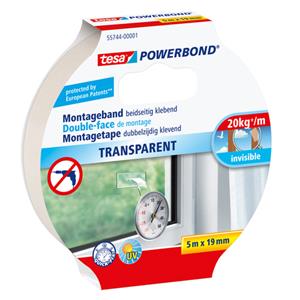 TESA Powerbond montagetape 5mx19mm transparant