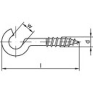toolcraft Gebogene Schraubhaken 60mm Stahl galvanisch verzinkt 100St.