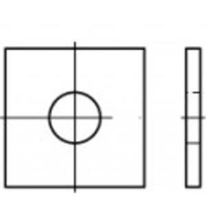 toolcraft 106773 Vierkantschijven Binnendiameter: 13.5 mm DIN 436 Staal galvanisch verzinkt 100 stuks