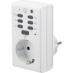 Stekkerdoos-timer Analoog Dagprogramma renkforce 1289333 1800 W IP20 Schemerfunctie, Countdown-functie