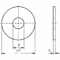 6,4 D9021-A2K Unterlegscheiben Innen-Durchmesser: 6.4mm M6 DIN 9021 Stahl verzinkt