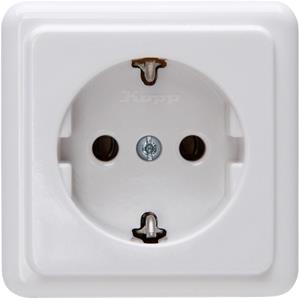 1-voudig geaard incl Plaat - Wandcontactdoos