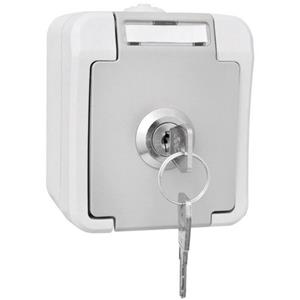 Peranova 103400 Pera Wandcontactdoos met randaarde afsluitbaar spatwaterdicht Lichtgrijs, Donkergrijs