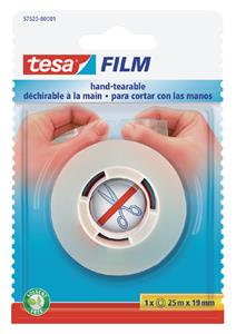 tesa Film, von Hand einreißbar, transparent, 19 mm x 25 m