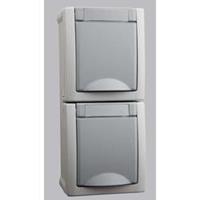 HHG 90591086-DE Schuko Steckdose 2fach senkr - HHG 90591086-DE Schuko Steckdose 2fach senkr
