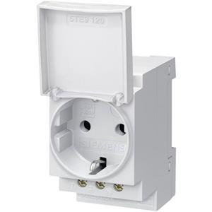 siemens Hutschienen-Steckdose mit Klappdeckel Grau 1St.