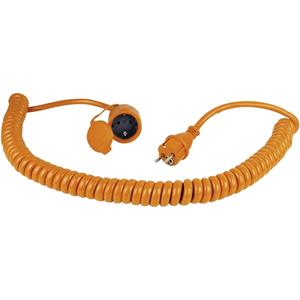as - Schwabe 70415 Strom Verlängerungskabel Orange, Schwarz 5.00m Spiralkabel S39161