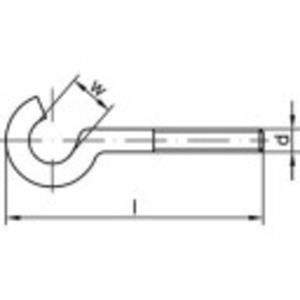 toolcraft Gebogen schroefhaken 80 mm Galvanisch verzinkt staal M8 100 stuks