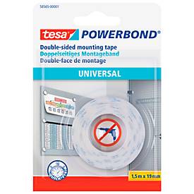 TESA Tesa Powerbond Dubbelzijdige tape Wit (l x b) 1.5 m x 19 mm Inhoud: 1 rollen