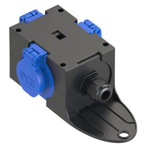 PCE 9430406 3fach Steckdosen-Verteiler Schwarz, Blau S31599