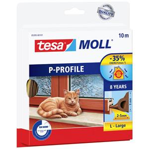 tesa Moll CLASSIC P-Profil Gummidichtung, braun, 9 mm x 10 m