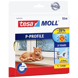 tesa Moll CLASSIC P-Profil Gummidichtung, weiß, 9 mm x 10 m