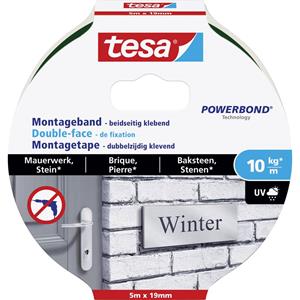 tesa Powerbond Montageband für Mauerwerk, 19 mm x 5,0 m