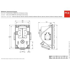 pce CEE Wandsteckdose 16A 5polig 400V